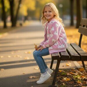 Lola and the Boys Pink Fuzzy Reversable Bomber